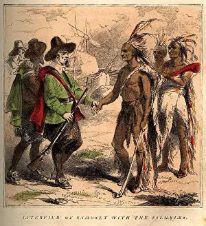 Interaction Prints: Interview of Samoset with the Pilgrims'