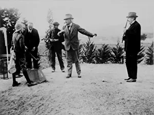Interwar period. The Cannes Conference: Relaxing day during which the three Presidents played a game of golf