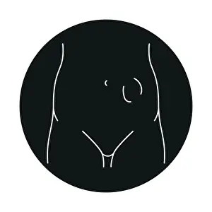 Anguish Prints: Intestinal hernia line icon. Vector isolated element. Editable stroke