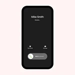 Cell Phone Prints: iPhone Call Screen Interface. Incoming Call