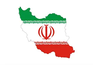 National Symbol Prints: iran country flag map shape symbol illustration