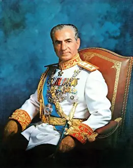 Middle East Prints: Iran/Persia: Official portrait of Mohammad Rezā Shāh Pahlavi (26 October 1919 – 27 July 1980)
