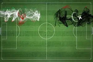 Libya Prints: Iran vs Libya Soccer Match, national colors