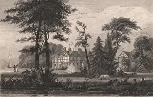 Austin Prints: Irlam Hall, Manchester. HARWOOD, antique print 1829