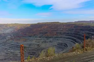Quarry Prints: iron ore open pit mining, quarry. Ukraine. Kryvyi Rih