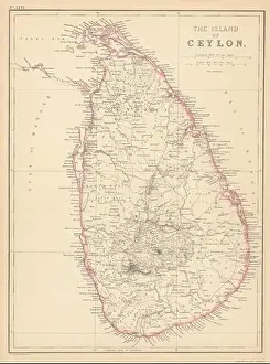 The Island of Ceylon by Edward Weller. Sri Lanka 1859 old antique map chart