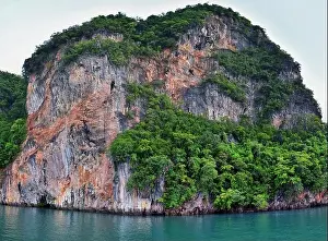 Beach Islands Prints: Island, Ocean views near Phuket Thailand with Blues