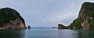 Island, Ocean views near Phuket Thailand with Blues