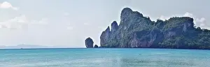 Phromthep Prints: Island, Ocean views near Phuket Thailand with Blues