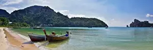 Island, Ocean views near Phuket Thailand with Blues