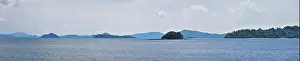 Island, Ocean views near Phuket Thailand with Blues