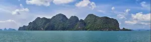 Island, Ocean views near Phuket Thailand with Blues