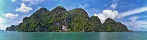 Island, Ocean views near Phuket Thailand with Blues