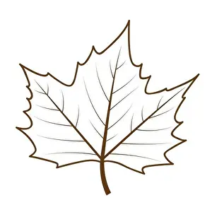 Chestnut Prints: isolated autumn leaf outline drawing vector illustration EPS10