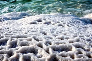 Crystallization Prints: Israel, Dead Sea salt formation caused by the evaporation of the water