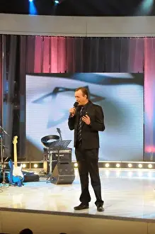 Entertain Prints: Israeli comedian Shalom Asayag during the recording of the Israeli TV show Laughing at work broadcasted by Reshet TV
