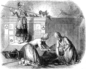 Priests Prints: Israelite priests preparing burnt offering at the altar