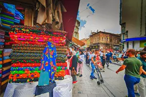 Shoppers Prints: Istanbul, Turkey; August 19, 2017: Daily view from Tahtakale Vendors