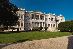 Sultan Prints: Istanbul, Turkey, Dolmabahce Palace Painting Museum overlooking the garden in Istanbul