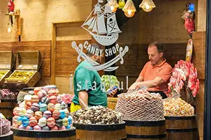 Customers Prints: Istanbul, Turkey, Türkiye. Istiklal Street, Patron in Captain Candy Shop