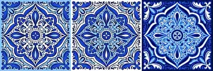 Folkloric Prints: Italian ceramic tile pattern. Ethnic folk ornament