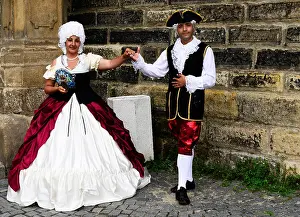 Boazimages Prints: An Italian couple dressed in traditional 17th-19th century European clothing