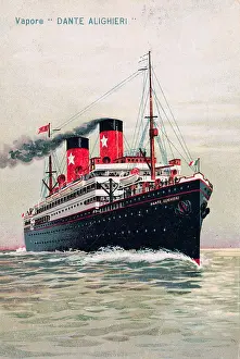 Passenger Prints: The italian ship, Dante Alighieri