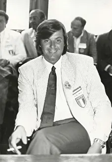 The Italian tennis team captain Adriano Panatta at the Davis Cup playoff, Seul, Korea 1987