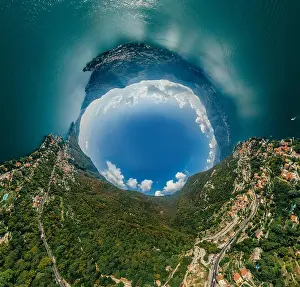 Bellagio Italy Prints: Italy Como Lake drone Air 360 vr virtual reality drone panorama