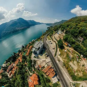 Bellagio Italy Prints: Italy Como Lake drone Air 360 vr virtual reality drone panorama