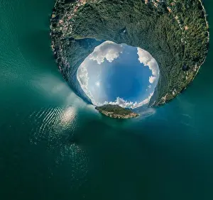 Como Lake Prints: Italy Como Lake drone Air 360 vr virtual reality drone panorama