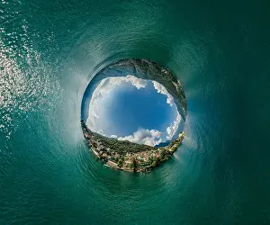 Como Lake Prints: Italy Como Lake drone Air 360 vr virtual reality drone panorama
