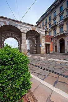 Italy, Lombardy, Milan, Via Alessandro Manzoni Street, Archi di Porta Nuova, Gates of the Medieval Walls Around Milan