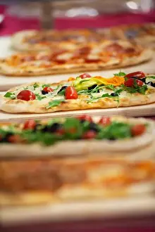 Italian Culture Prints: Italy, Lombardy, Pizza Shop Window