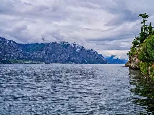 Lake Garda Prints: Italy, Malcesine, Impressions, on foot through the town, view of the lake