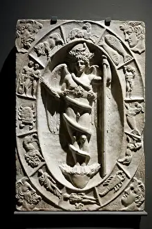 Pinacoteca Prints: Italy Modena Galleria Estense - Aion/Phanes in zodiac - Roman Maniacture