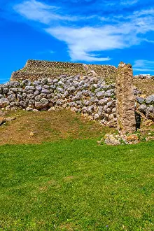 Prehistory Prints: Italy Sardinia Sassari Temple of Monte D'Accoddi menhir on the left side