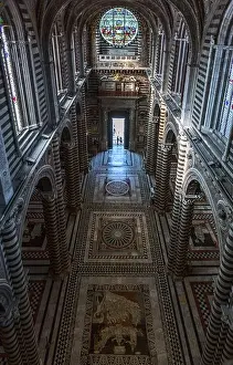 Inlay Prints: Italy, Siena, inlays of colored marbles of the Duomo's floor