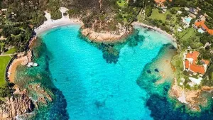 Costa Smeralda Prints: Italy summer holidyas. Sardegna island - stunning Emerald coast (Costa Smeralda) with beautiful beaches
