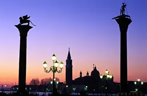 Escapism Prints: Italy Venice Piazzetta San Marco at dawn with San Giorgio Maggiore