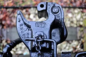 Mode Of Transport Prints: Itasca, Illinois, USA. The knuckle coupler or Janney coupler was invented by Eli H
