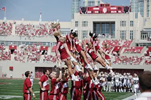 Catching Prints: IU cheerleaders during an Indiana University football game