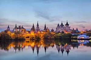 Izmaylovo Kremlin on sunset, Moscow, Russia