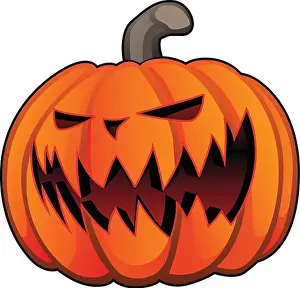 Grinning Prints: Jack O Lantern Halloween Pumpkin Isolated Vector Illustration