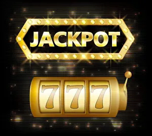 Lotto Prints: Jackpot casino lotto label background sign