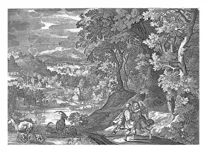 Isaac Prints: Jacob struggles with the angel