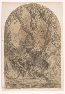 1864 Prints: Jacob is struggling with the angel