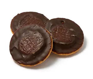 Cakes Prints: Jaffa Cakes cut out on a white background