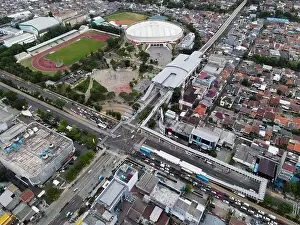 Velodrome Prints: Jakarta. Indonesia. November 20 2020 : Aerial View