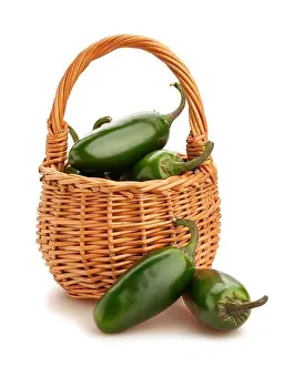 Chili Pepper Prints: jalapeno chili pepper basket path isolated on white